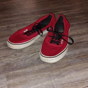Vans red unisex sneakers shoes M 9.5 W 11